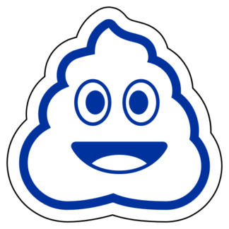 Pile Of Poo Emoji Sticker (Blue)
